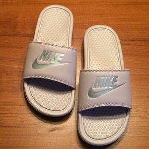 lavender nike slides